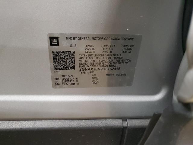 2019 CHEVROLET EQUINOX LT 2GNAXJEV9K6162415