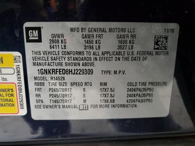 2017 CHEVROLET TRAVERSE L - 1GNKRFED8HJ229309