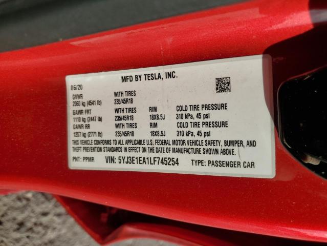 2020 TESLA MODEL 3 - 5YJ3E1EA1LF745254