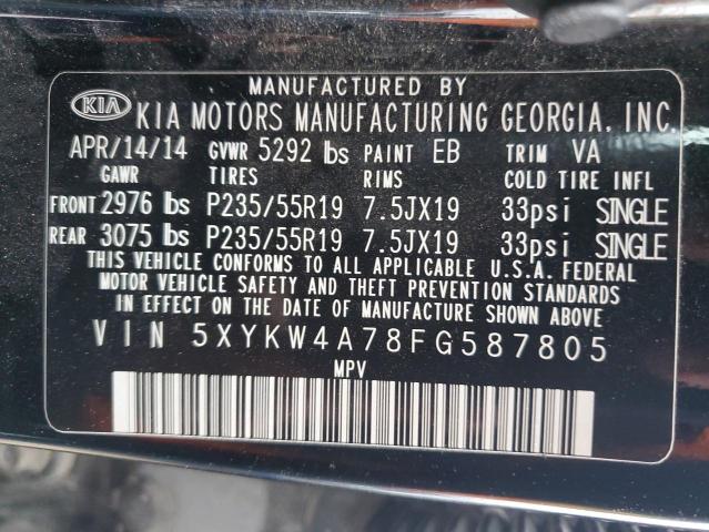 2015 KIA SORENTO SX 5XYKW4A78FG587805