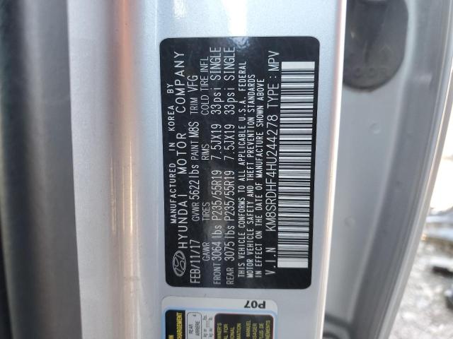 2017 HYUNDAI SANTA FE SE ULTIMATE KM8SRDHF4HU244278