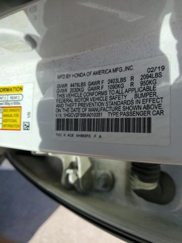 2019 HONDA ACCORD EXL - 1HGCV2F56KA010351