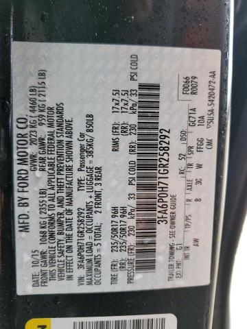 2016 FORD FUSION SE - 3FA6P0H71GR258292