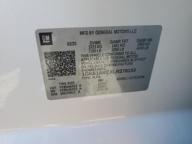 2020 GMC YUKON SLE 1GKS1AKCXLR278153