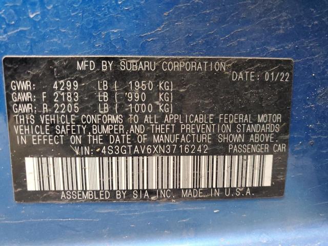 2022 SUBARU IMPREZA PR - 4S3GTAV6XN3716242