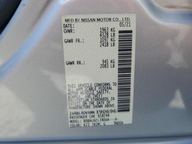 2021 NISSAN ALTIMA SV - 1N4BL4DVXMN390696