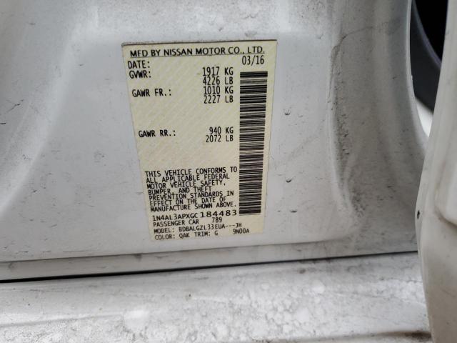 2016 NISSAN ALTIMA 2.5 - 1N4AL3APXGC184483