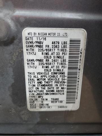 2017 NISSAN ROGUE S - JN8AT2MV2HW007526