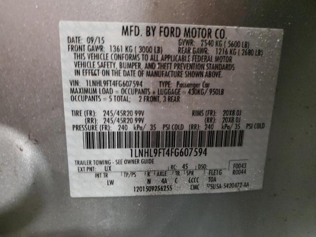 2015 LINCOLN MKS 1LNHL9FT4FG607594