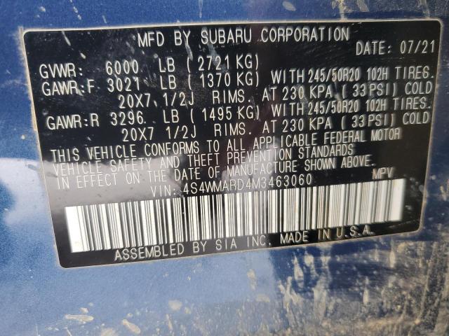 2021 SUBARU ASCENT TOU 4S4WMARD4M3463060