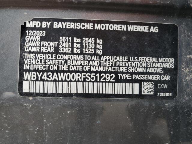 2024 BMW I4 EDRIVE - WBY43AW00RFS51292