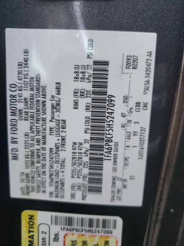 2017 FORD MUSTANG GT - 1FA6P8CF5H5247099