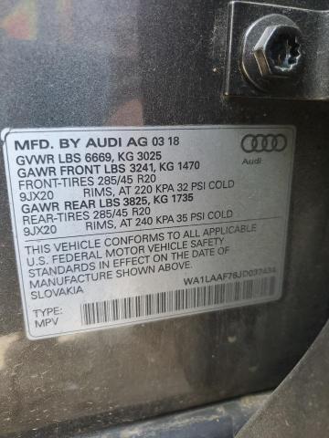 2018 AUDI Q7 PREMIUM - WA1LAAF76JD037434