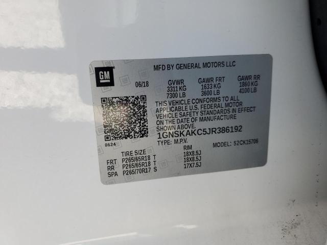 2018 CHEVROLET TAHOE K150 - 1GNSKAKC5JR386192