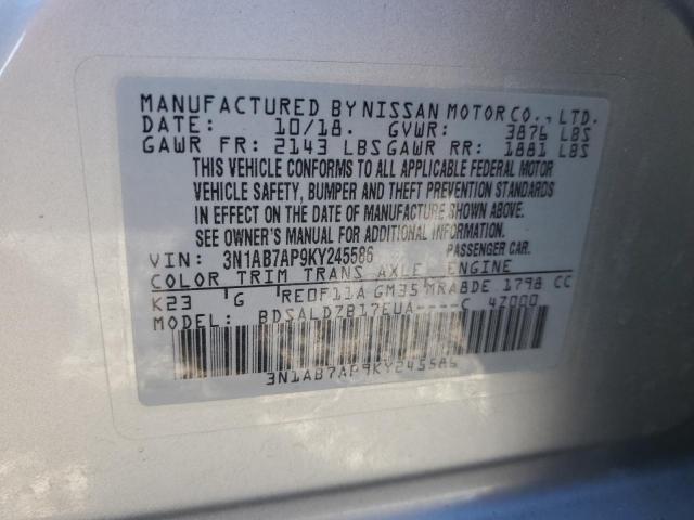 2019 NISSAN SENTRA S - 3N1AB7AP9KY245586