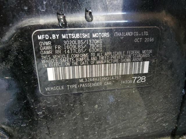 2017 MITSUBISHI MIRAGE SE ML32A4HJ1HH014757