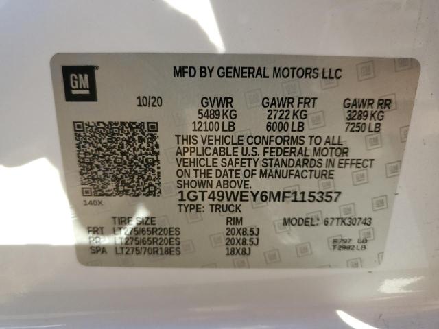 2021 GMC SIERRA K35 - 1GT49WEY6MF115357