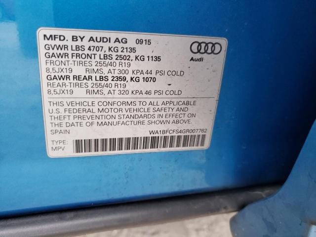wa1bfcfs4gr007762 - 2016 Audi q3 premium plus - #88314735
