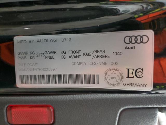 2017 AUDI A4 PREMIUM WAUANAF47HN025897
