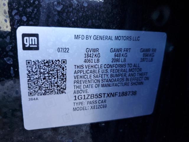 2022 CHEVROLET MALIBU LS 1G1ZB5STXNF188738