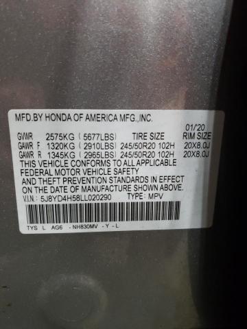 2020 ACURA MDX TECHNO - 5J8YD4H58LL020290