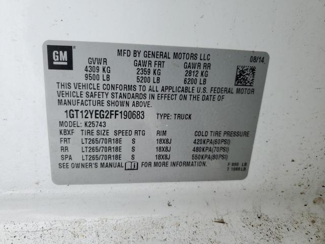 2015 GMC SIERRA K25 - 1GT12YEG2FF190683