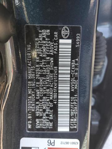 2015 TOYOTA CAMRY HYBR - 4T1BD1FK4FU172458