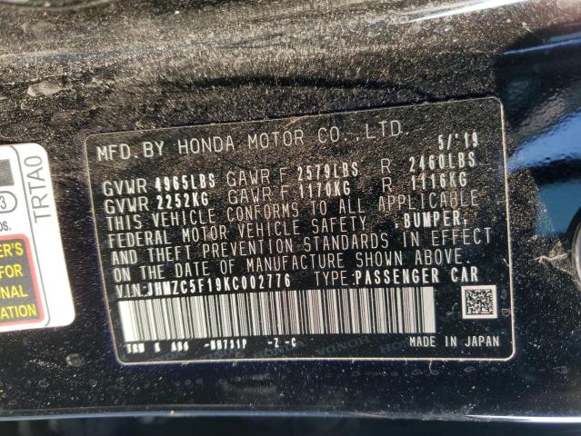2019 HONDA CLARITY JHMZC5F19KC002776