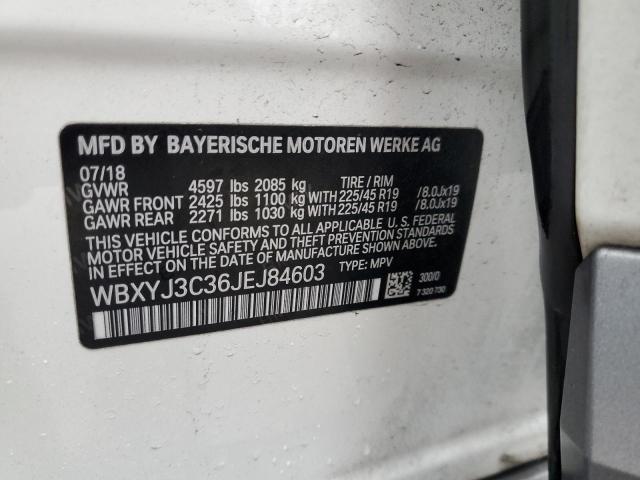 2018 BMW X2 SDRIVE2 WBXYJ3C36JEJ84603