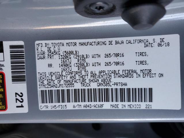 2018 TOYOTA TACOMA 3TMCZ5AN2JM172555