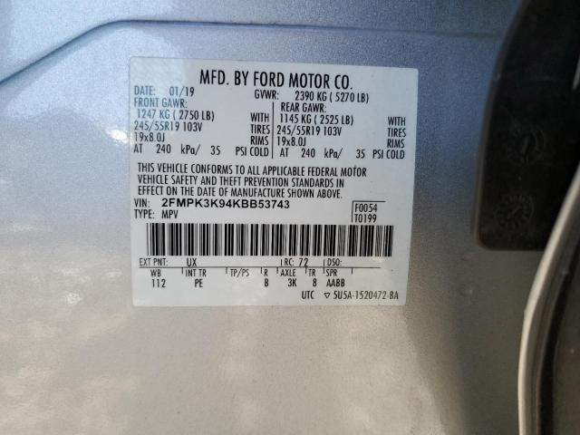 2019 FORD EDGE TITAN - 2FMPK3K94KBB53743