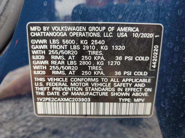 2021 VOLKSWAGEN ATLAS CROS - 1V2PE2CAXMC203903