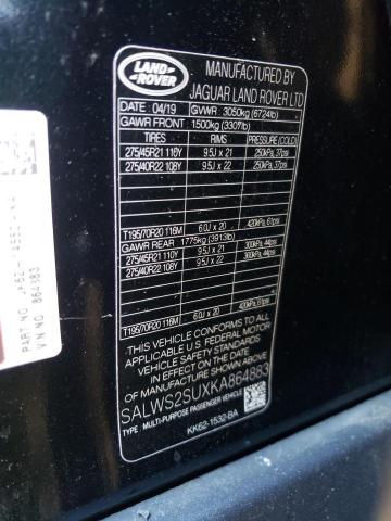 2019 LAND ROVER RANGE ROVE - SALWS2SUXKA864883