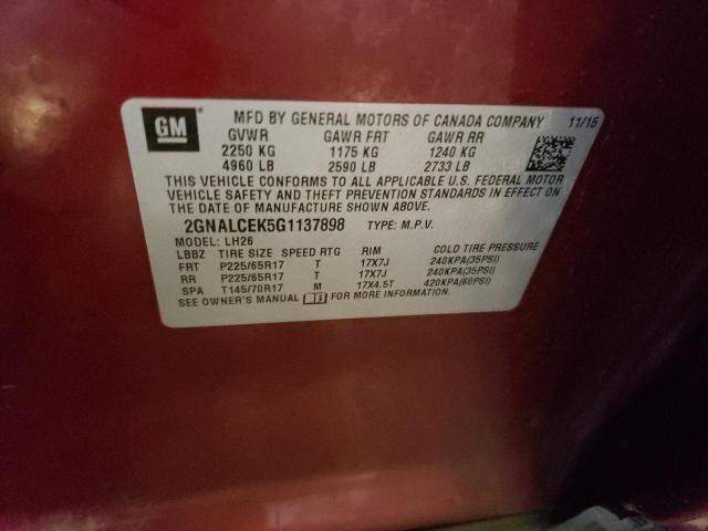 2016 CHEVROLET EQUINOX LT #3285720688