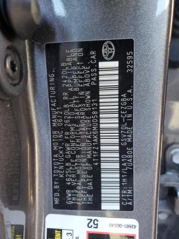 2021 TOYOTA CAMRY XLE - 4T1FZ1AK6MU058131