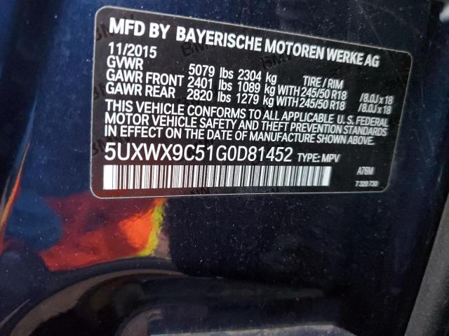 2016 BMW X3 XDRIVE2 - 5UXWX9C51G0D81452