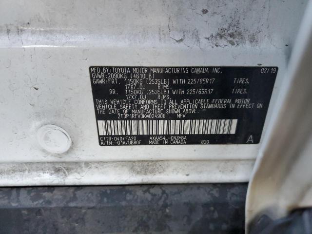 2019 TOYOTA RAV4 XLE - 2T3P1RFV3KW024908