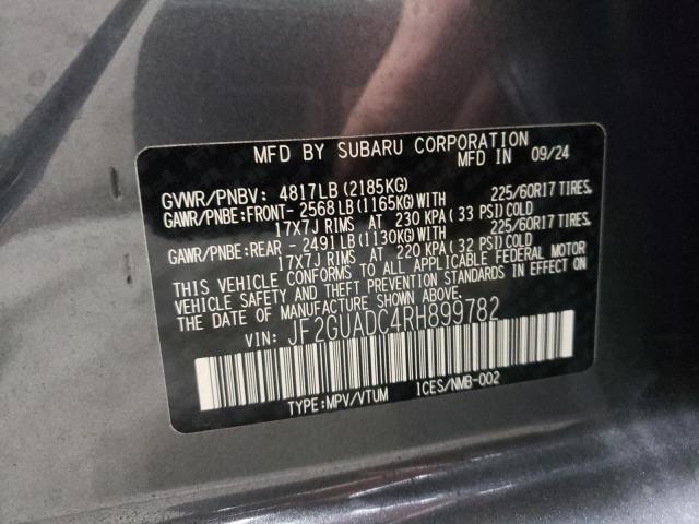 2024 SUBARU CROSSTREK - JF2GUADC4RH899782