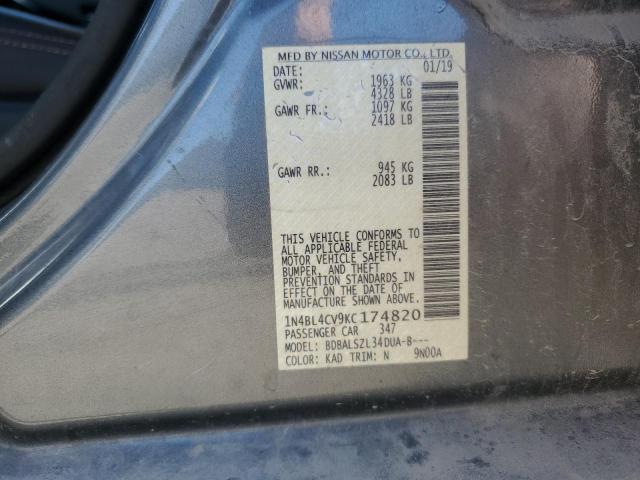 2019 NISSAN ALTIMA SR - 1N4BL4CV9KC174820