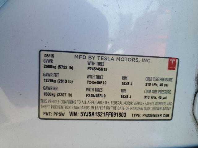 2015 TESLA MODEL S 70 - 5YJSA1S21FF091803
