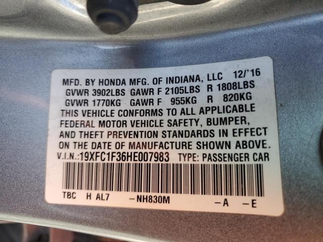 2017 HONDA CIVIC EX 19XFC1F36HE007983