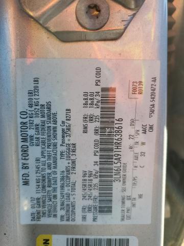2017 LINCOLN MKZ PREMIE - 3LN6L5A91HR638616