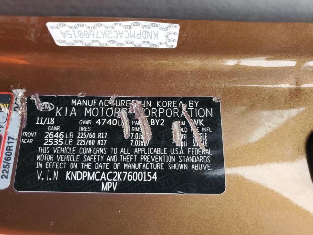 2019 KIA SPORTAGE L - KNDPMCAC2K7600154