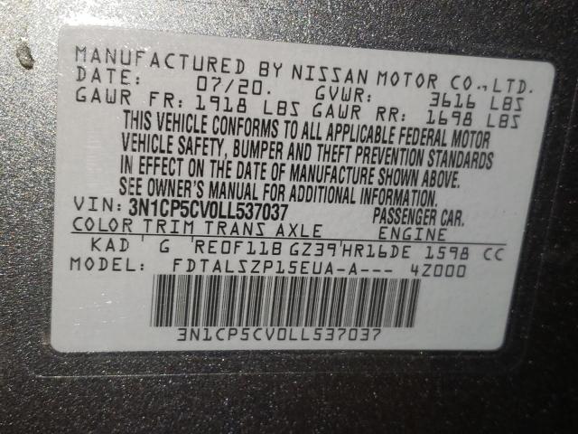 2020 NISSAN KICKS SV 3N1CP5CV0LL537037