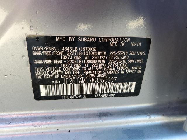 2019 SUBARU CROSSTREK JF2GTAMC7K8260207