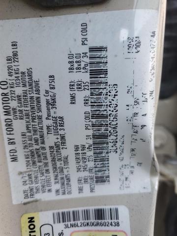 2016 LINCOLN MKZ - 3LN6L2GK0GR602438