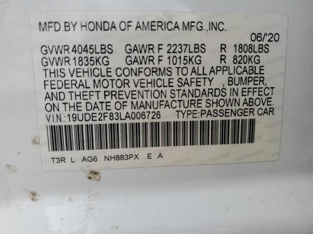 2020 ACURA ILX PREMIU - 19UDE2F83LA006726