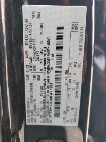 2021 FORD F150 SUPER - 1FTFW1ED2MFA77305
