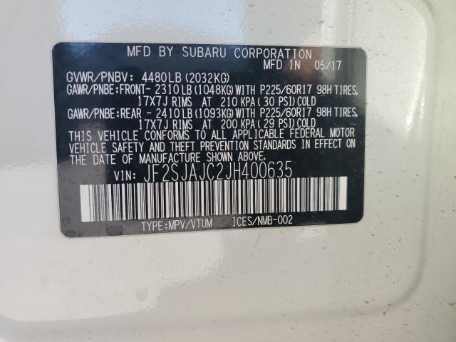 2018 SUBARU FORESTER 2 - JF2SJAJC2JH400635