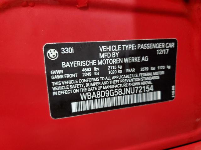 2018 BMW 330 XI - WBA8D9G58JNU72154